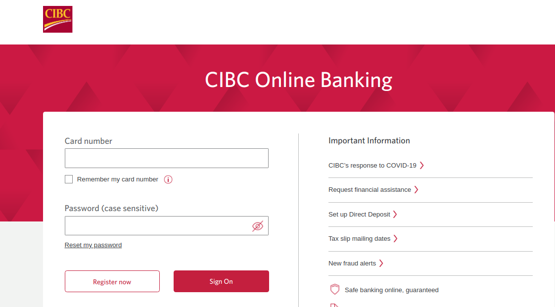 CIBC Credit Card Login