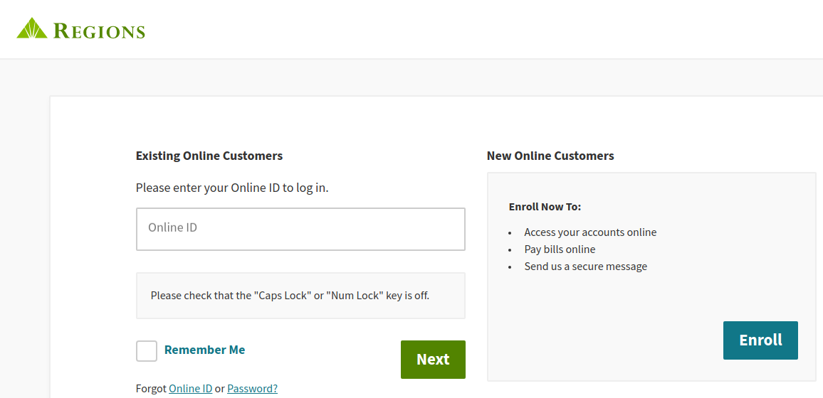 regions login