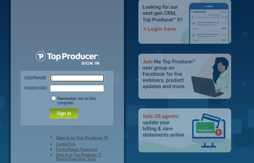 Top Producer8i Login