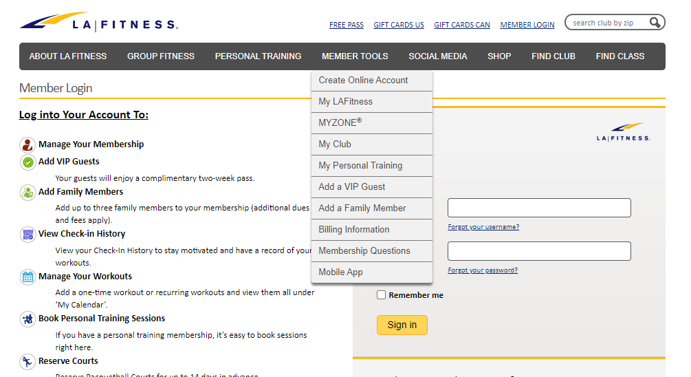 la fitness login