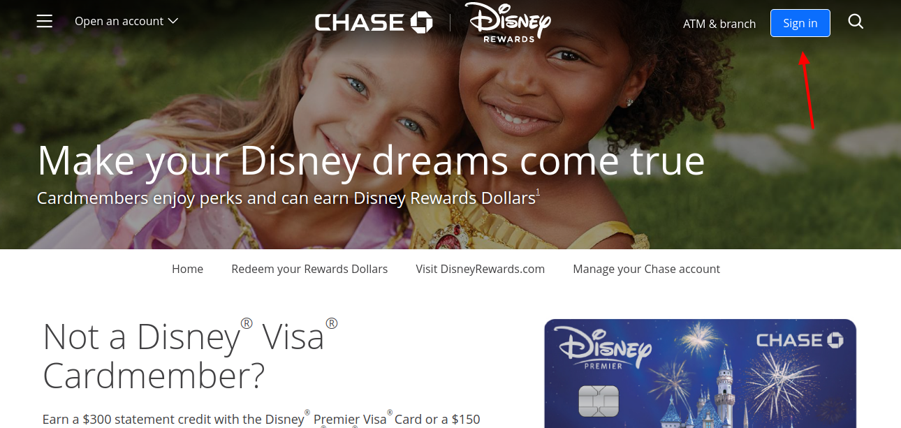 disney credit card login