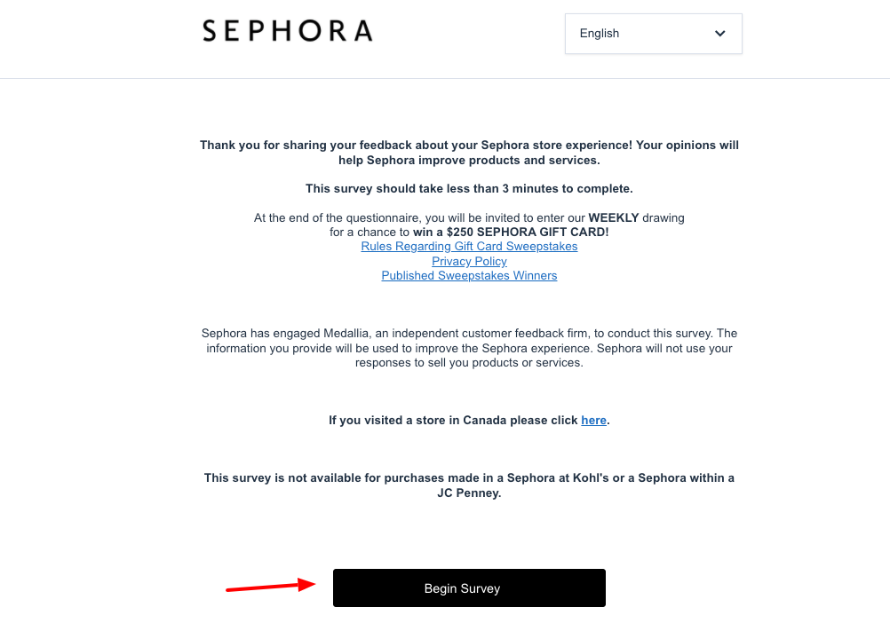 sephora survey